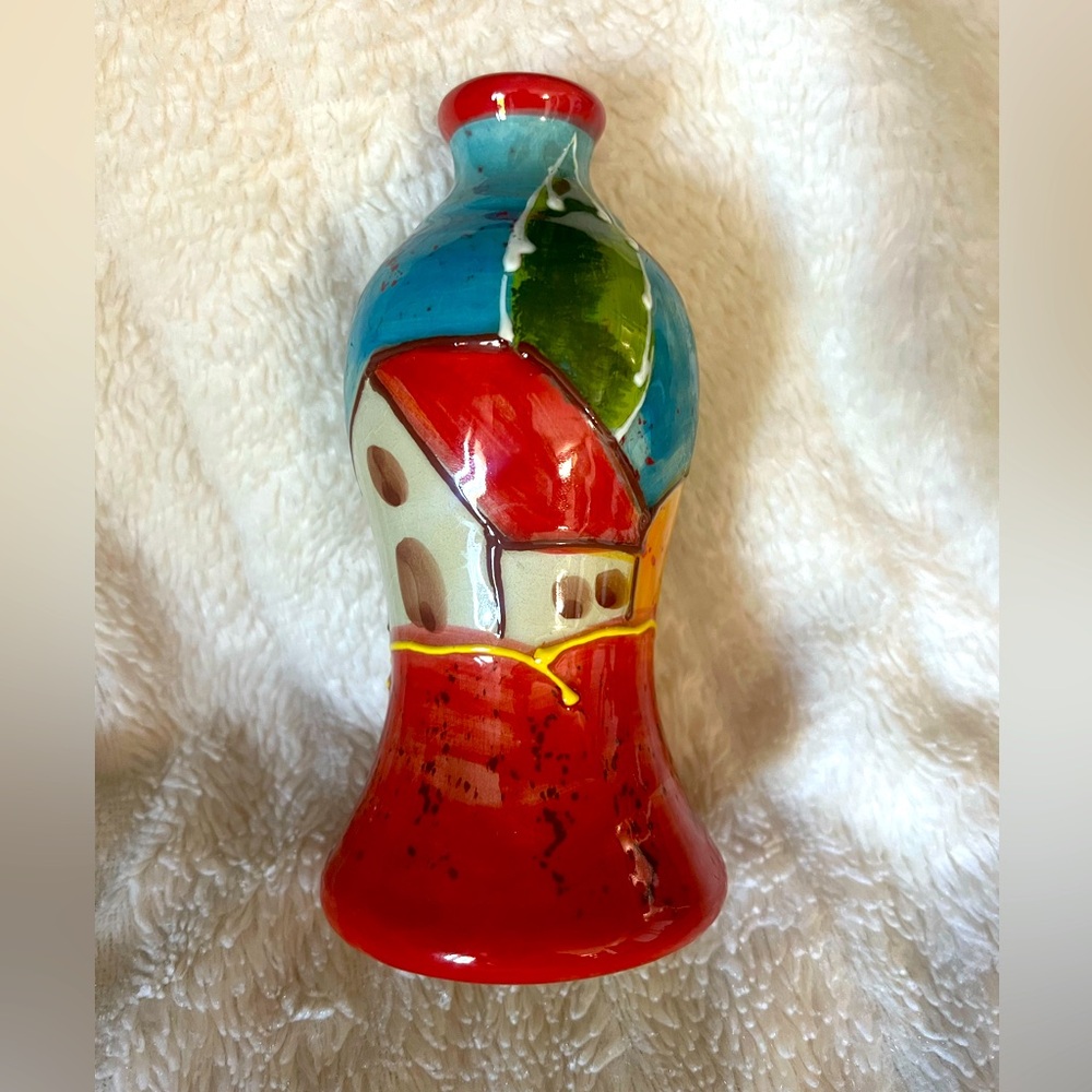 Anoru S.L. Ceramicas Vase, Hand Painted, Made in Spain, 7"